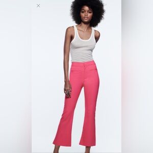 Zara Pink Mini Flare Trousers - Medium